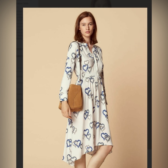 Sandro Paris Jerzy Heart-Motif Midi Dress - Picture 4 of 13